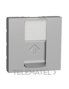 CARÁTULA TOMA RJ45 2 MÓDULOS ALUMINIO