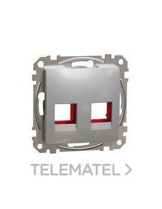 CARÁTULA DOBLE CONECTOR RJ45 ALUMINIO