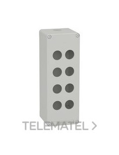 CAJA VACÍA CON 8 ORIFICIOS GRIS