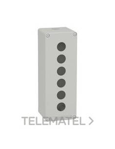 CAJA VACÍA CON 6 ORIFICIOS GRIS