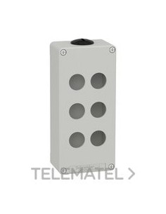 CAJA VACÍA CON 6 ORIFICIOS GRIS