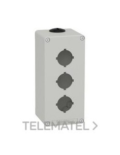 CAJA VACÍA CON 3 ORIFICIOS GRIS