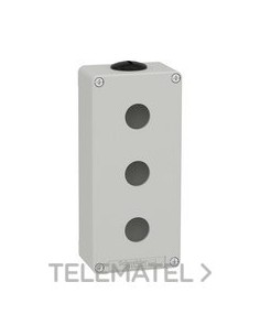 CAJA VACÍA CON 3 ORIFICIOS GRIS