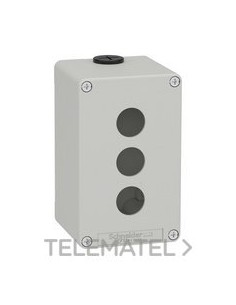 CAJA VACÍA CON 3 ORIFICIOS GRIS