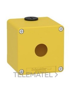 CAJA VACÍA CON 1 ORIFICIO AMARILLA