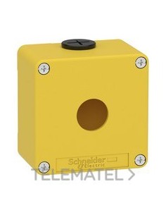 CAJA VACÍA CON 1 ORIFICIO AMARILLA