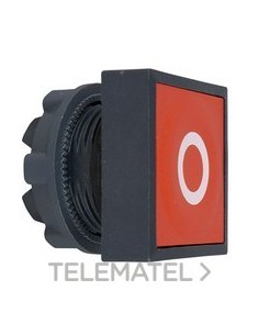 CABEZA PULSADOR RASANTE CUADRADO ROJA