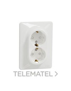 BASE SCHUKO DOBLE 16A 250V BLANCO