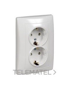 BASE SCHUKO DOBLE 16A 250V BLANCO