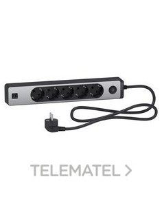 BA.MULTIENCHUFE 5 T.+2 USB CBL.1,5m NG