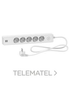 BASE MULTIENCHUFE 5 T.+2 USB CBL.1,5m BL