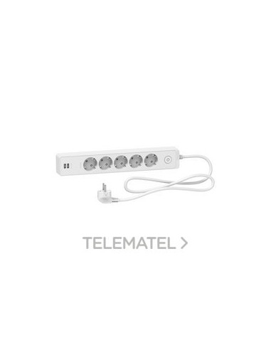 BASE MULTIENCHUFE 5 T.+2 USB CBL.1,5m BL