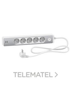 BA.MULTIENCHUFE 5 T.+2 USB CBL.1,5m BL