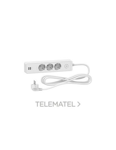 BASE MULTIENCHUFE 3 T.+2 USB CBL.3m BL