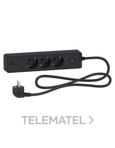 BASE MULTIENCHUFE 3 T.+2 USB CBL.1,5m NG