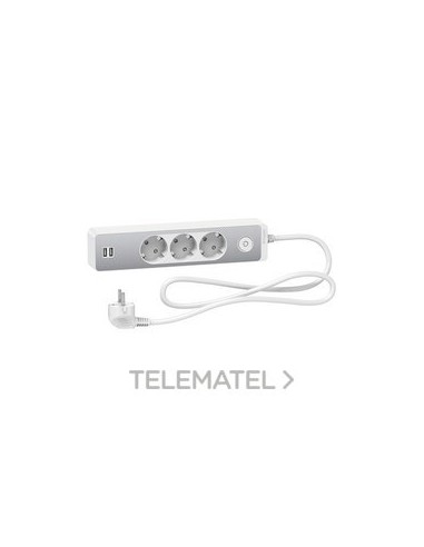 BA.MULTIENCHUFE 3 T.+2 USB CBL.1,5m,BL