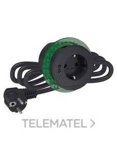 BASE ESCRITORIO SCHUKO 1 USB ANTRACITA