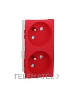 BASE DOBLE 2P+TT F45° CON PILOTO ROJO