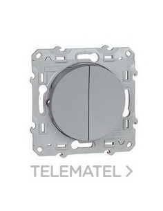 DOBLE INTERRUPTOR ODACE 10A PLATA