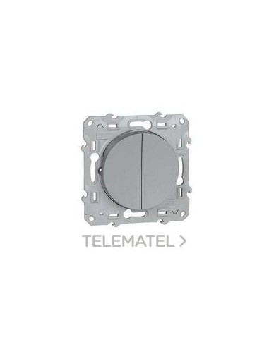 DOBLE INTERRUPTOR ODACE 10A PLATA