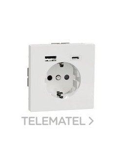 TOMA SCHUKO DOBLE USB A+C D-LIFE ÁRTICO