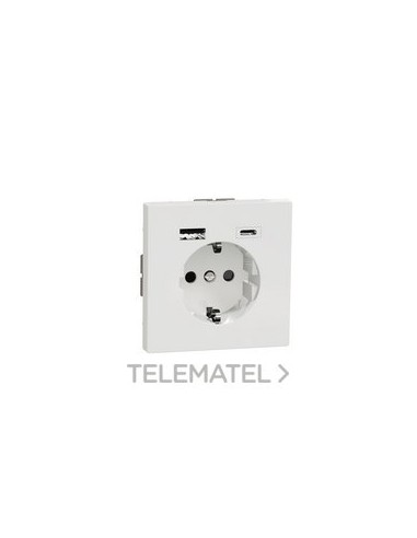 TOMA SCHUKO DOBLE USB A+C D-LIFE ÁRTICO