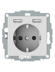 SCHUKO+2 CAR.USB 2,4A M-ELEGANCE BL