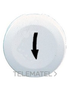 PLACA REDONDA FLECHA ABAJO BLANCA