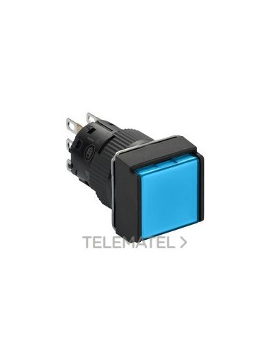 PULSADOR CUAD.LUMIN.AZ 24V 1 NA/NC