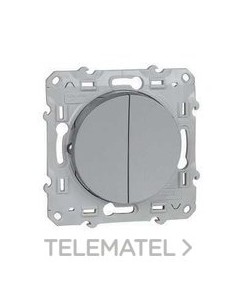 DOBLE CONMUTADOR ODACE 10A PLATA