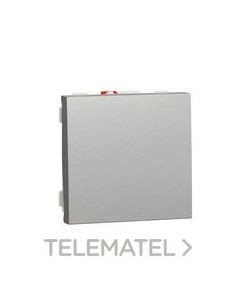 PULSADOR 2 MÓDULOS SÍMBOLO LUZ ALUMINIO