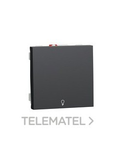 PULSADOR 2 MÓDULOS SÍMBOLO LUZ ANTRACITA