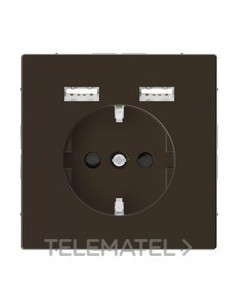 SCHUKO + 2 CARGADOR USB 2,4A D-LIFE MOKA