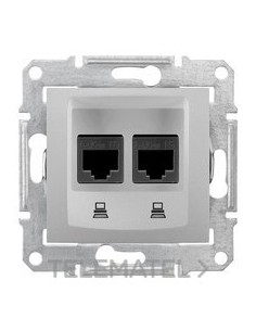 TOMA DOBLE RJ45 CATEGORÍA 6 UTP ALUMINIO