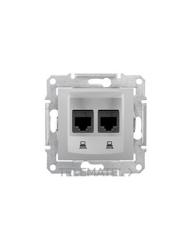 TOMA DOBLE RJ45 CATEGORÍA 6 UTP ALUMINIO