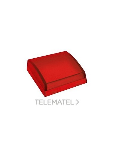 TAPA CABEZA PULSADOR CUADRADO ROJA